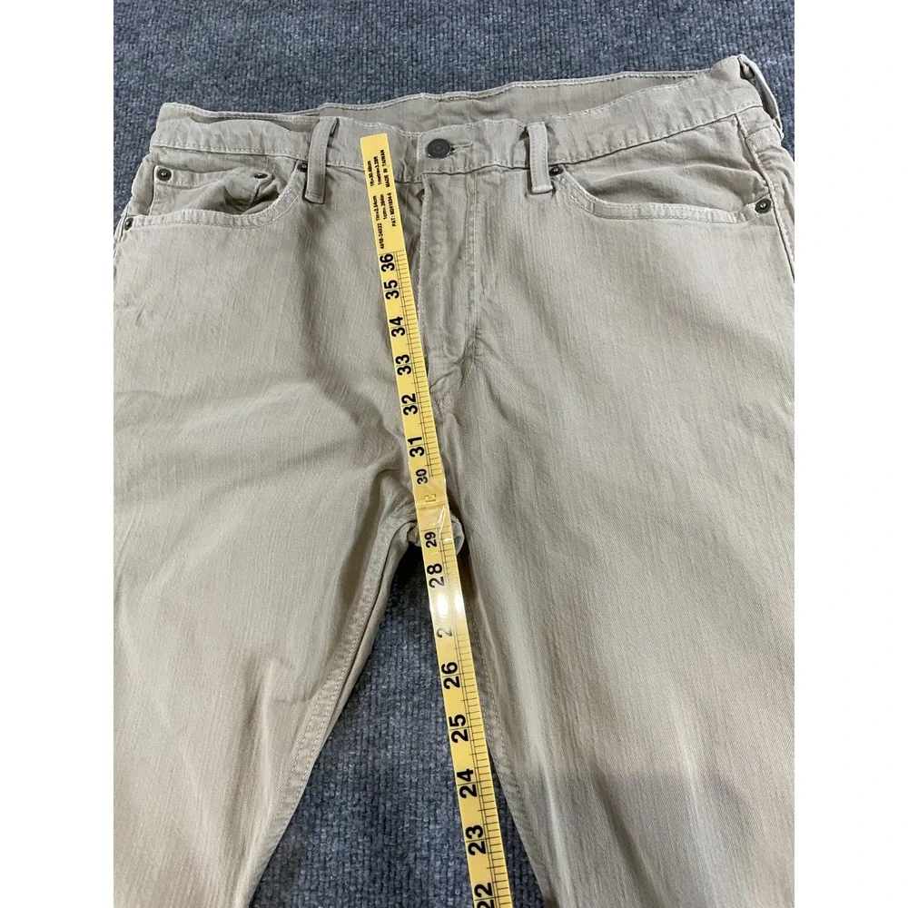 Levi's 513 Slim Straight Jeans Mens 34x32 Khaki Tan Denim Pants Modern Fit Casua